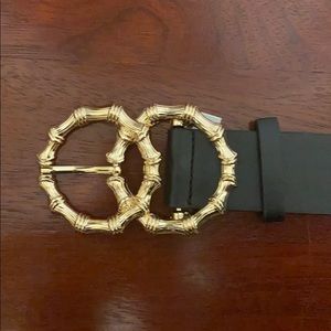 Red dress boutique black belt with gold buckle